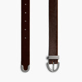 Khaite - Bambi Belt in Rust Haircalf with Silver