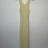 Toteme Cream Ribbed Knit Sleeveless Dress with Split Skirt Size S (UK 8)