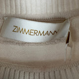 Zimmermann Cream Cropped Knit High Neck Jumper with Crystal Neck Line Embellishment Detail Size OP/XS (UK 6/8) RRP £550