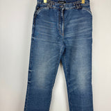 Chanel Printed Straight Leg Jeans with CC Belt Holes Detail Size FR 36 (UK 8)