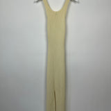 Toteme Cream Ribbed Knit Sleeveless Dress with Split Skirt Size S (UK 8)