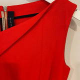 Roland Mouret Neon Red Sleeveless Midi Dress Size FR 38 (UK 10)