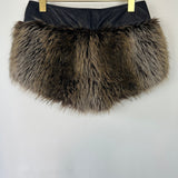 Chanel FW/10 Brown Faux Fur and Leather Shorts Size FR 36 (UK 8)