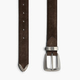 Khaite - Benny Belt in Ebano Suede with Silver