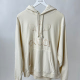 Gucci Cream Tennis Racket Embroidered Hoodie with Logo Detail Size IT 40 (UK 8)