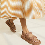 Roeffler Randall - Blaise Brown Raffia Platform Sandal