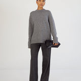 almadalabel - Boyfriend Crewneck Sweater, grey