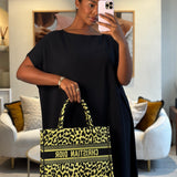 Christian Dior Medium Lime & Black Leopard Print Canvas Book Tote Bag RRP £2500