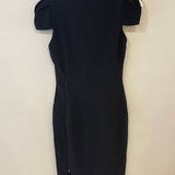 Antonio Berardi Black Short Sleeve Midi Dress with Zip Detail Size IT 42 (UK 10)