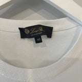 Loro Piana White T-Shirt with Logo Embroidery Detail Size IT 40 (UK 8) RRP £400