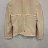 Chanel Cream Wool Jacket with Textured CC Button Details Size FR 38 (UK 10)