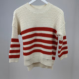 Gucci Cream Crewneck Knit Jumper with Orange Stripes XXS (UK 4)