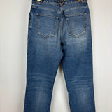 Chanel Printed Straight Leg Jeans with CC Belt Holes Detail Size FR 36 (UK 8)