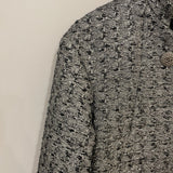 Chanel Black & Silver Metallic Tweed Jacket with CC Button Details Size FR 40 (UK 12)