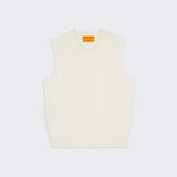 Guest In Residence - Cable Vest In Cashmere - Cream