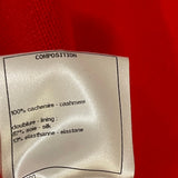 Chanel Red Cashmere Jumper with Pearl Crystal Embellished Logo Size FR 40 (UK 12)