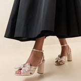 Roeffler Randall - Camellia Champagne Pleated Bow Heel