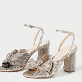 Roeffler Randall - Camellia Champagne Pleated Bow Heel