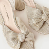 Roeffler Randall - Camellia Platinum Pleated Bow Heel