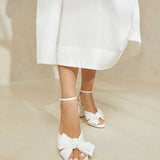 Loeffler Randall - Camellia White Pleated Bow Heel