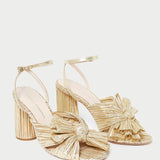 Roeffler Randall - Camellia Gold Pleated Bow Heel