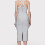 Herve Leger - S/L CROSS BACK BANDAGE MIDI DRESS