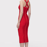 Herve Leger - S/L CROSS BACK BANDAGE MIDI DRESS