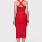 Herve Leger - S/L CROSS BACK BANDAGE MIDI DRESS