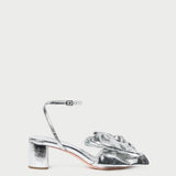 Roeffler Randall - Carmen Silver Leather Bow Sandal