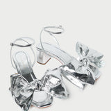 Roeffler Randall - Carmen Silver Leather Bow Sandal