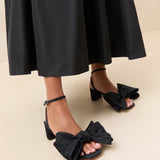 Roeffler Randall - Carmen Black Moiré Bow Sandal