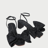 Roeffler Randall - Carmen Black Moiré Bow Sandal