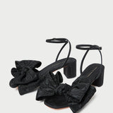 Roeffler Randall - Carmen Black Moiré Bow Sandal