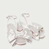 Roeffler Randall - Carmen Cream Satin Bow Sandal