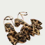 Roeffler Randall - Carmen Leopard Velvet Bow Sandal