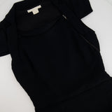 Antonio Berardi Black Short Sleeve Midi Dress with Zip Detail Size IT 42 (UK 10)