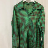 Fendi Green and Brown Silk Checked Maxi Dress with Logo Buttons Size IT 42 (UK 10) RRP £2,250