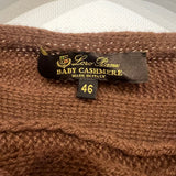 Loro Piana Chocolate Brown Baby Cashmere Cableknit Jumper Size IT 46 (UK 14)