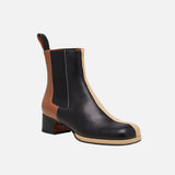 MANU ATELIER - Chelsea Boots Black & Cream & Cognac Soft