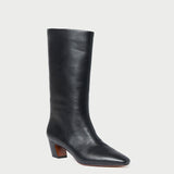 Roeffler Randall - Cleo Black Leather Mid-Calf Boot