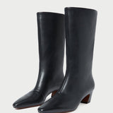 Roeffler Randall - Cleo Black Leather Mid-Calf Boot