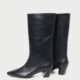 Roeffler Randall - Cleo Black Leather Mid-Calf Boot