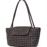 Elleme - Courrier Tote Woven Leather Dark Brown