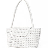 Elleme - Courrier Tote Woven Leather White