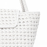 Elleme - Courrier Tote Woven Leather White