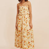 Posse - COBY STRAPLESS DRESS - CITRUS FLORAL