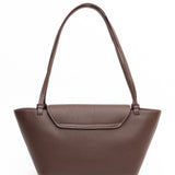 Elleme - Courrier Tote Pebbled Leather Dark Brown/White Stitching