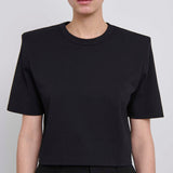 WARDROBE.NYC - Crop Shoulder Pad T-Shirt