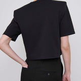 WARDROBE.NYC - Crop Shoulder Pad T-Shirt