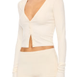 ETERNE - CROPPED CARDIGAN CREAM